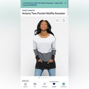 Vince Camuto Black and Gray Colorblock Sweater